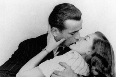 Humphrey Bogart And Lauren Bacall Kissing