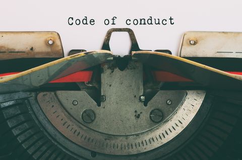 Vintage Typewriter With Text - Code of Conduct Vintage Typewriter With Text - Code of Conduct