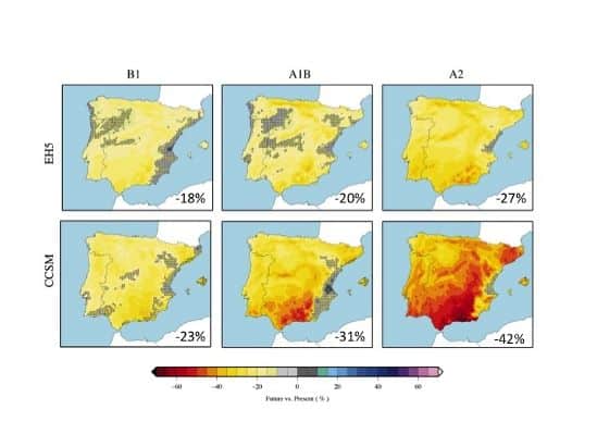 cambios en la precipitación en España