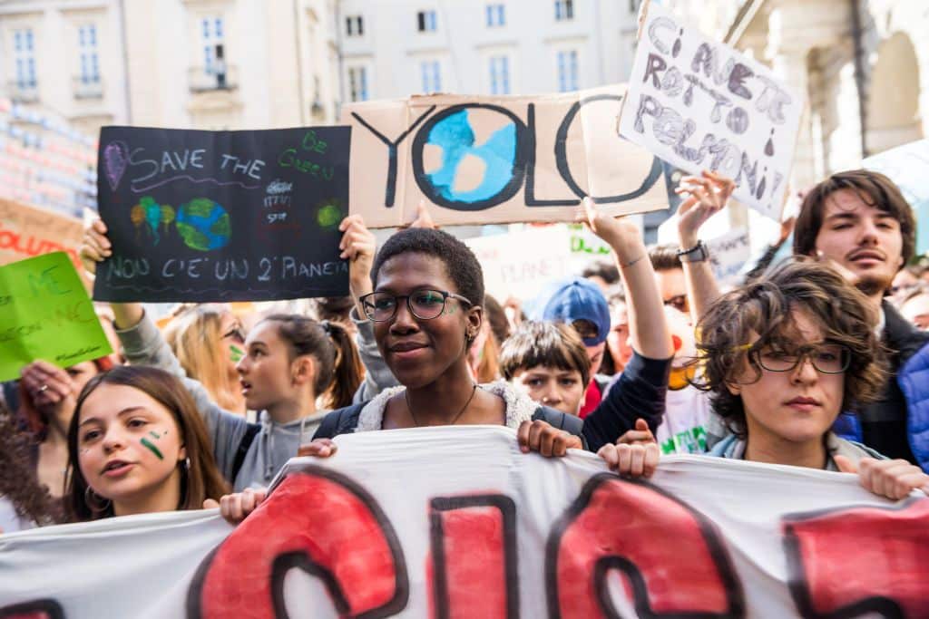 Protestas de jóvenes contra el cambio climático