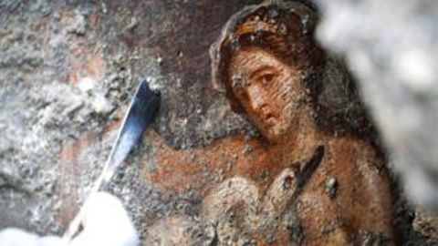 Descubren una nueva pintura erótica en Pompeya