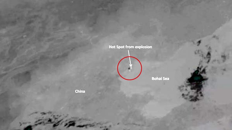 Así se vió la explosión de Tianjin desde el espacio