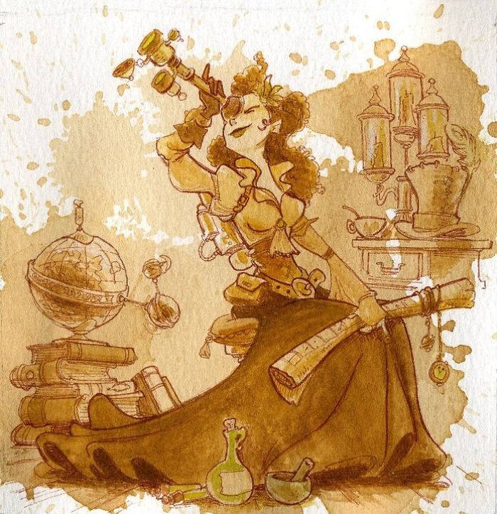 Cuando el té es la idea más brillante de pintar dibujos steampunk