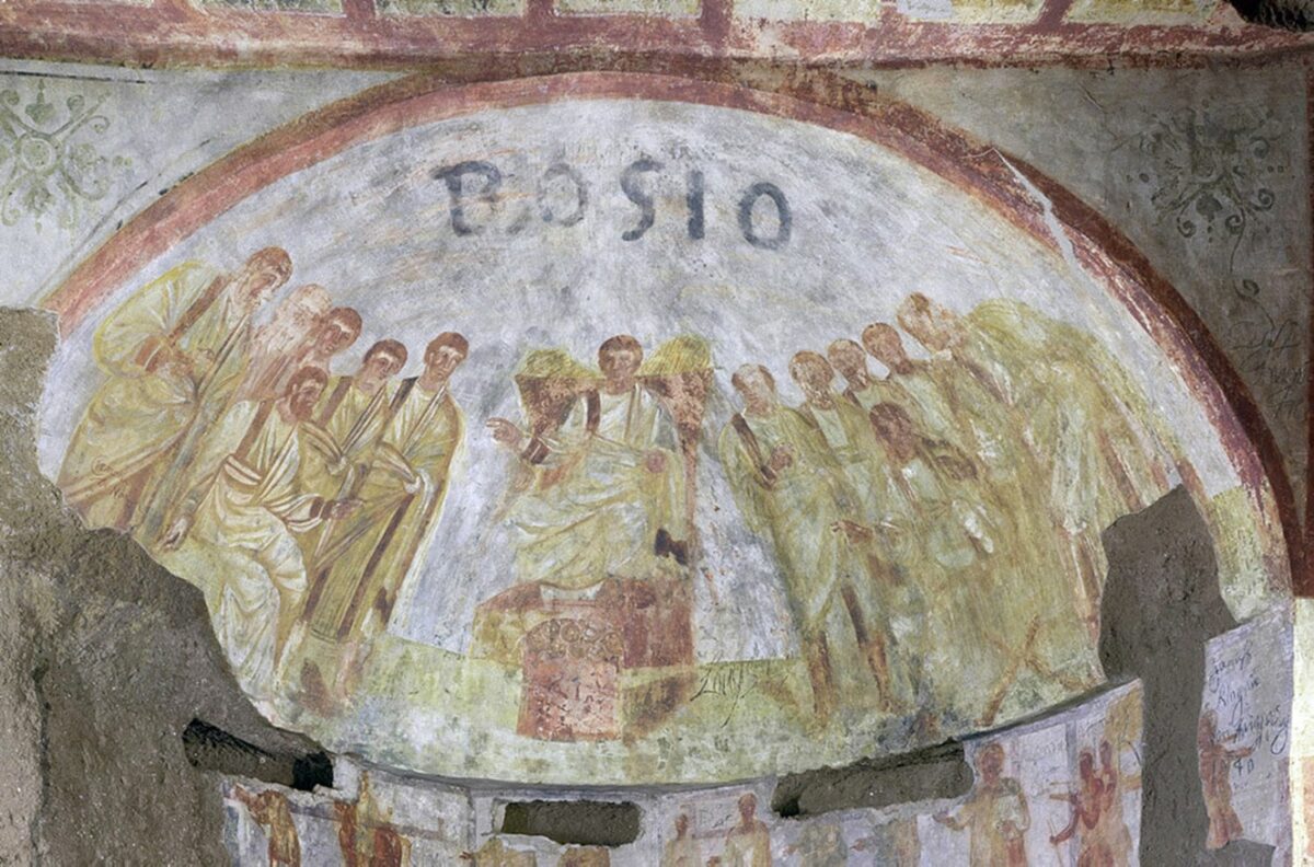 Descubren pinturas de Cristo en las catacumbas de Roma