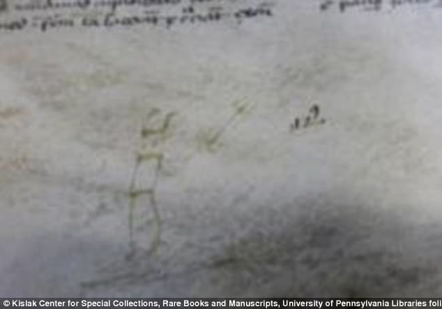 Descubren un dibujo del diablo hecho por un niño medieval