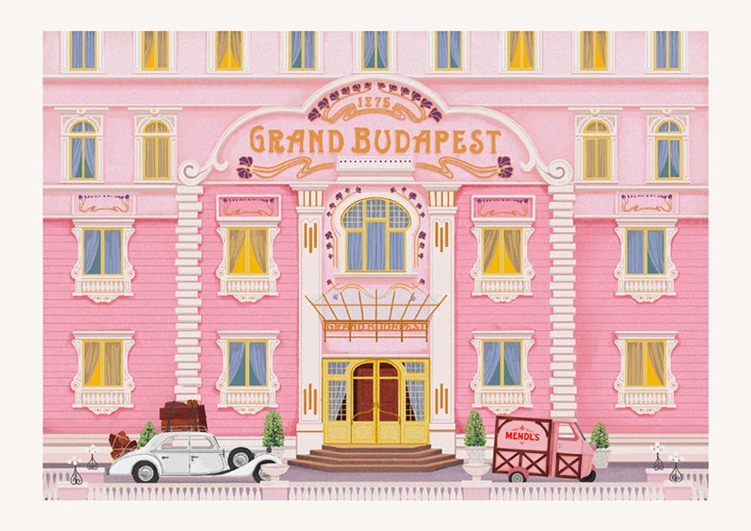 El Gran Hotel Budapest y otras 7 ilustraciones de cine