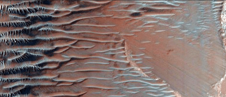 El invierno marciano cambia el paisaje del planeta