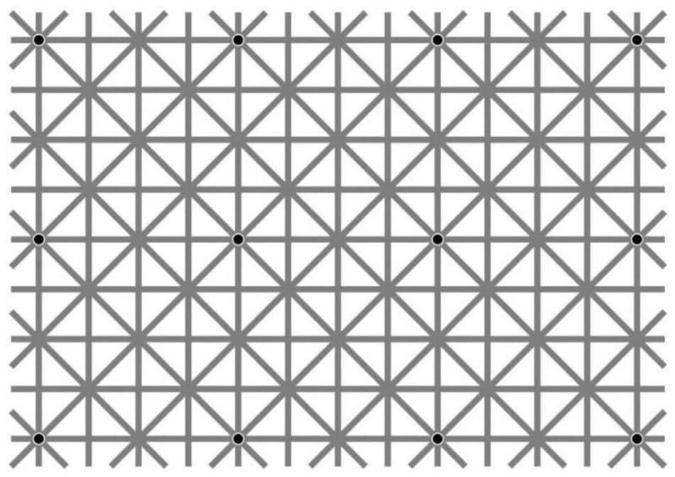 ¿Eres capaz de ver los doce puntos negros de esta imagen?