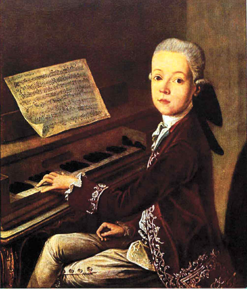 La imagen de Mozart viaja en un haz de luz
