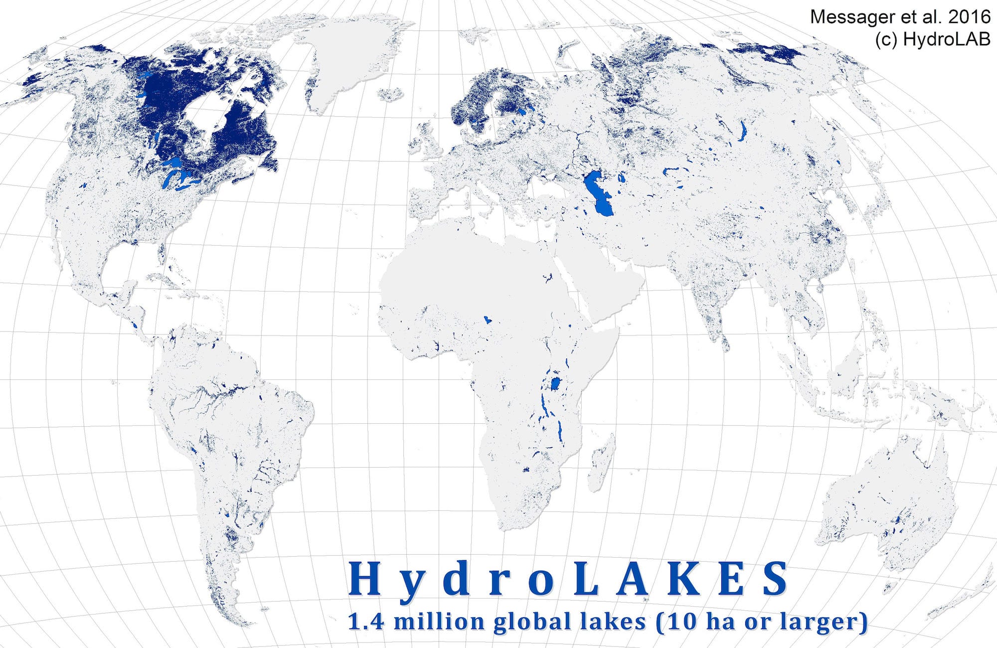 La primera base de datos de todos los lagos del mundo