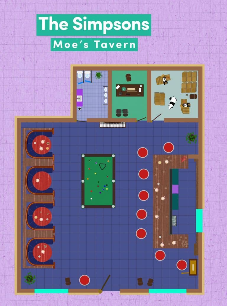 Los planos de la Taberna de Moe y de otras de tus series y pelis favoritas