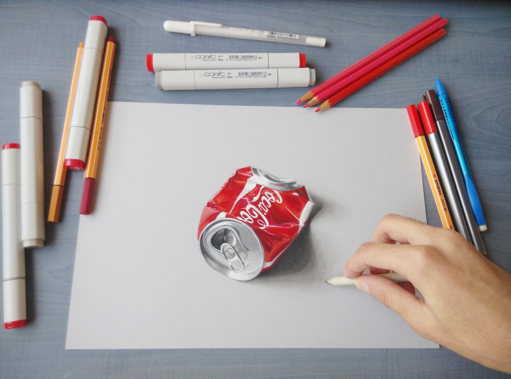 11 dibujos de objetos tan realistas que creerás que los puedes agarrar con la mano