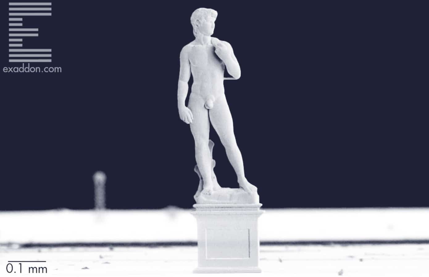 Impresión 3D del David de Miguel Ángel de un milímetro de altura