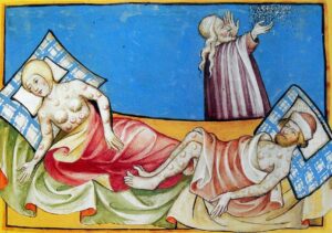 Una ilustración del siglo XVI de los efectos de la peste negra