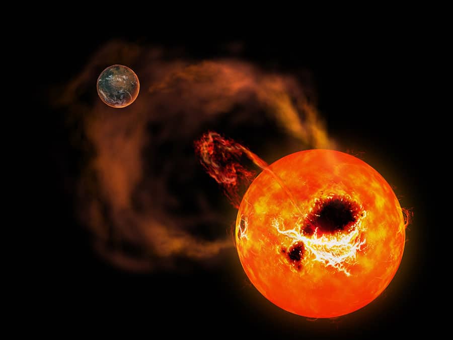 Una llamarada solar supermasiva en la constelación de Leo