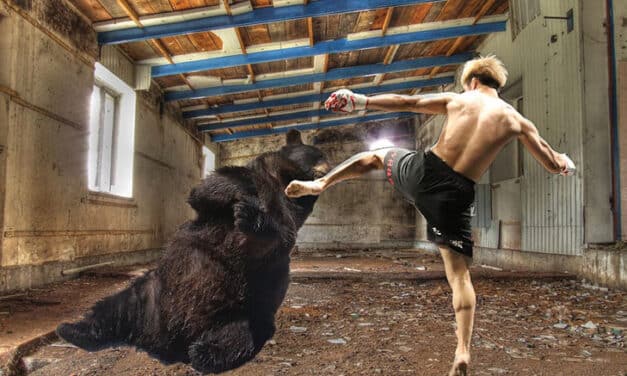 Los hombres que pelean contra osos