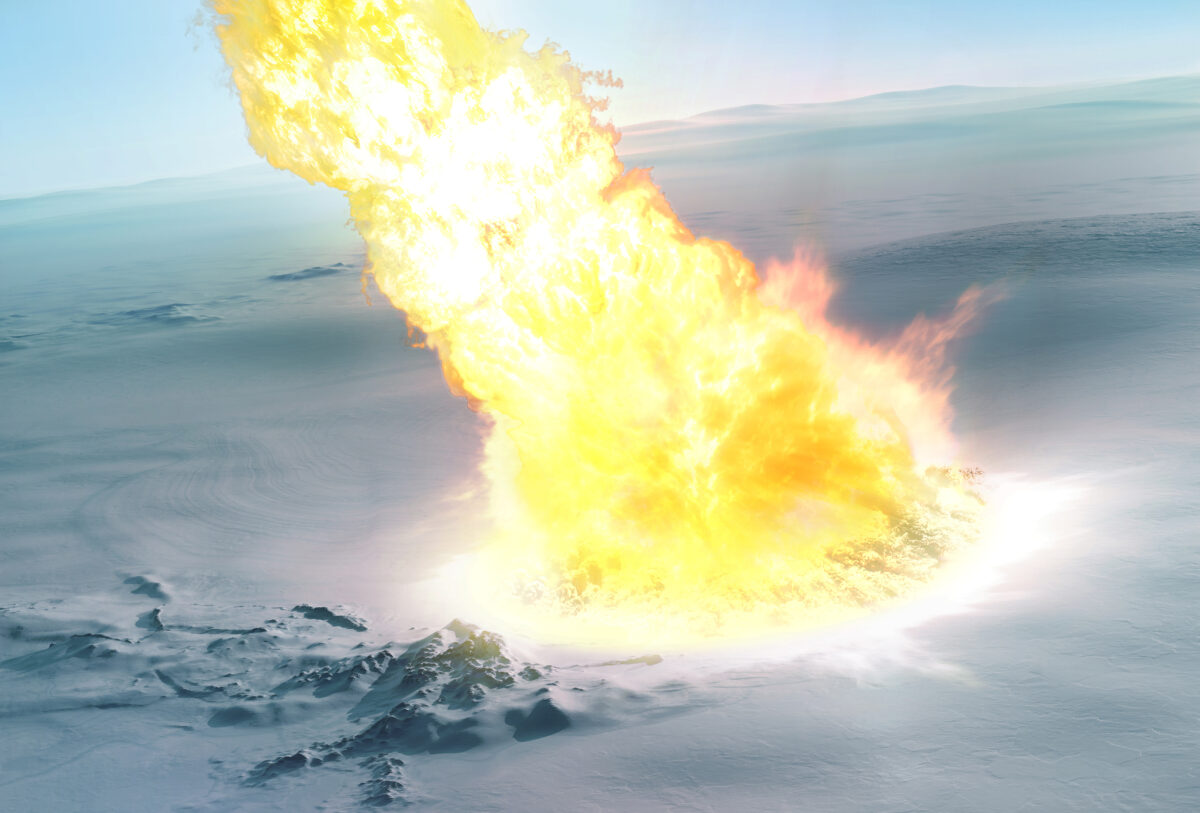 Un meteorito colosal estalló sobre la Antártida sin dejar cráter
