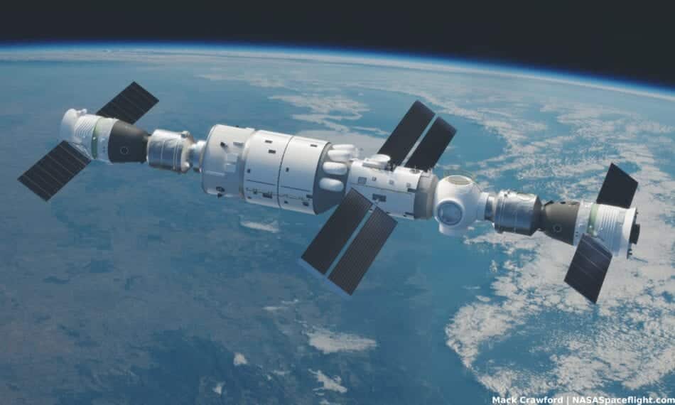 La estación espacial China suma un nuevo módulo y tres tripulantes