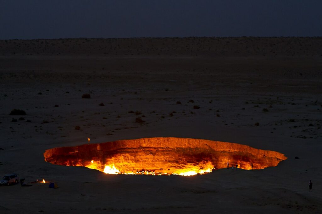 Cráter de Darzava en Turkmenistán