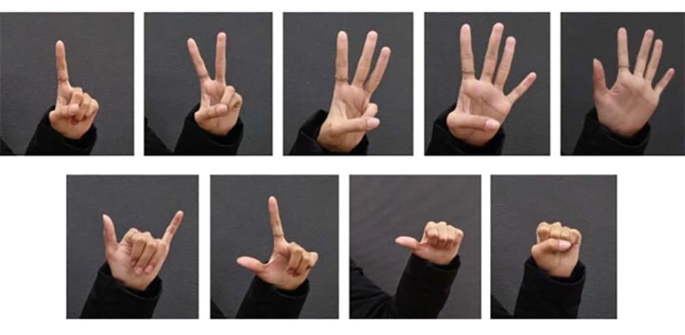 Nueve gestos hechos con los dedos