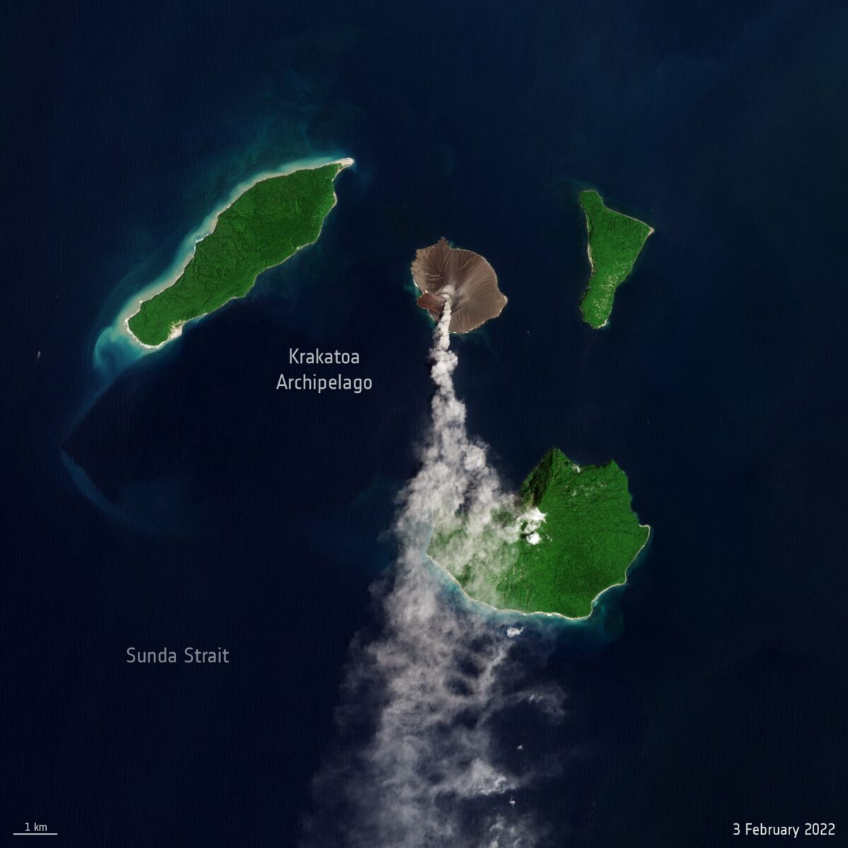 La nueva erupción del volcán Krakatoa
