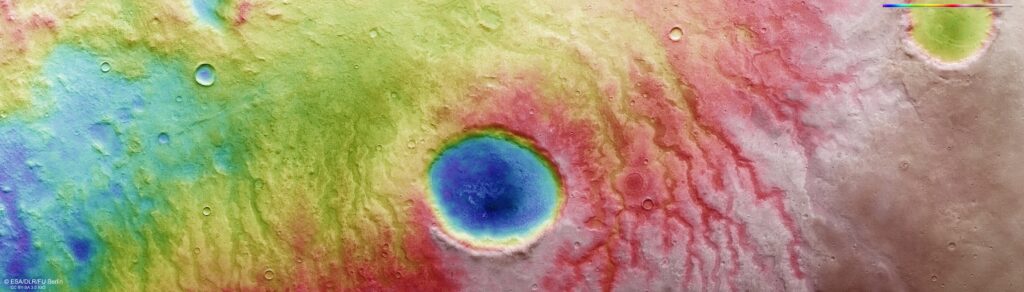 Topografía de la región marciana Aonia Terra