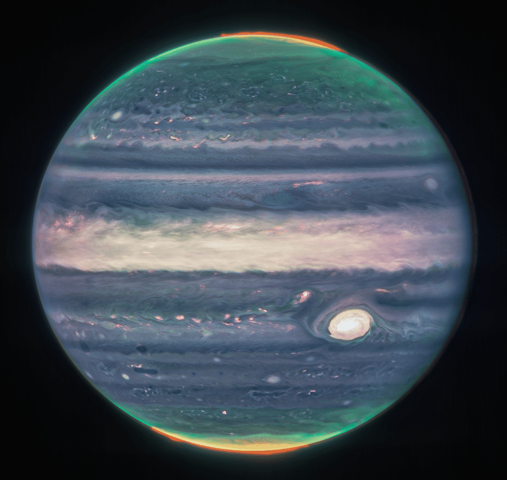 ¡Júpiter brilla! El telescopio James Webb fotografía sus auroras boreales