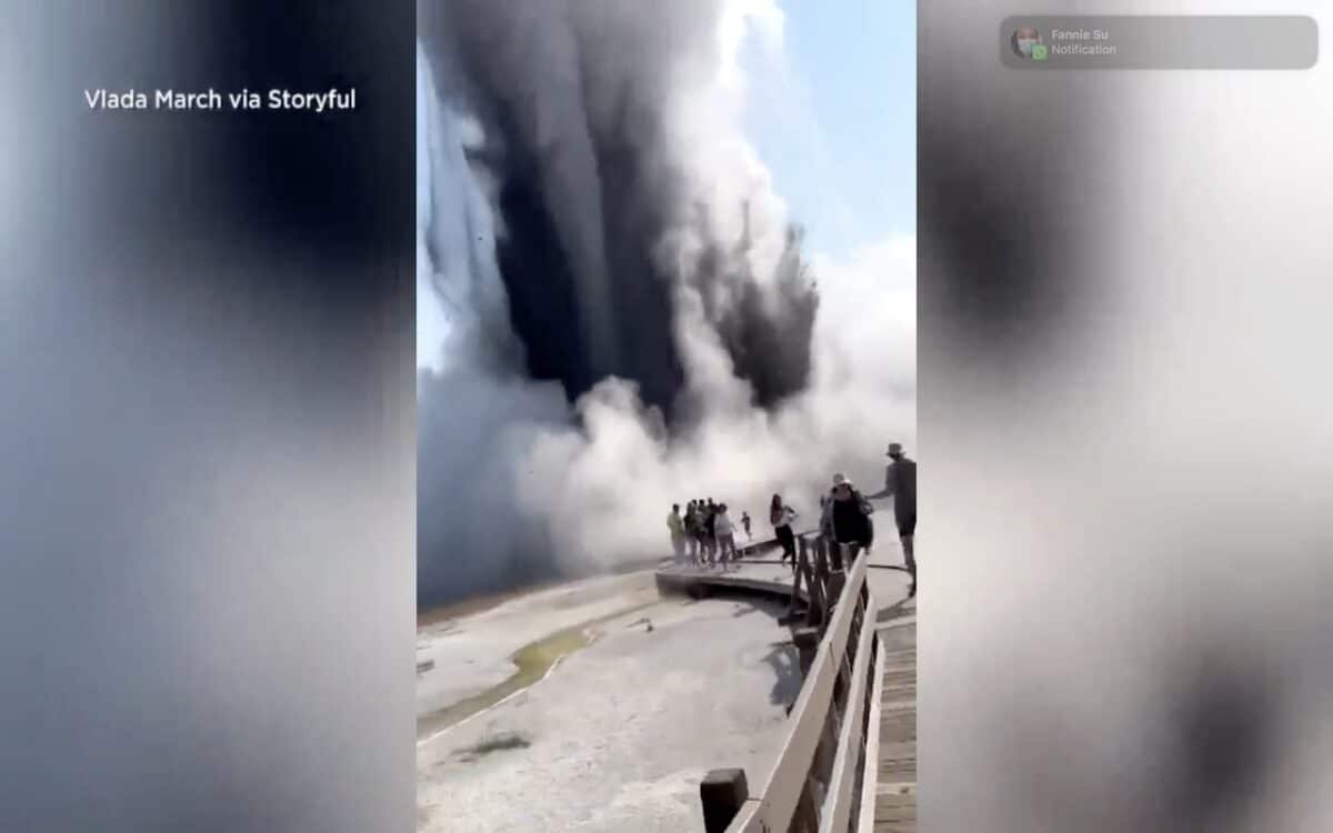 La tierra ha explotado frente a un grupo de turistas en Yellowstone, este es el motivo