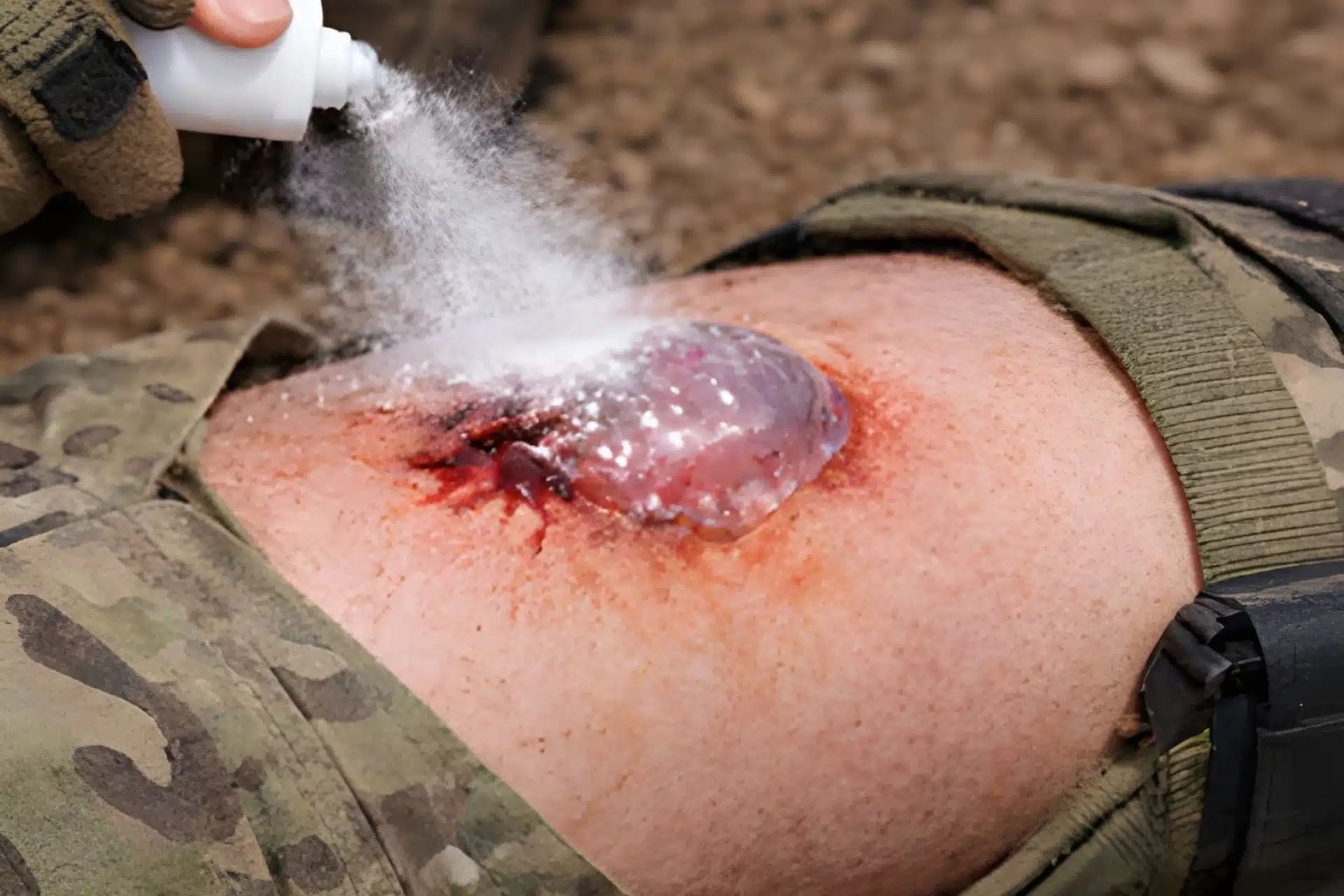 Un spray para curar las heridas convierte la sangre en gel