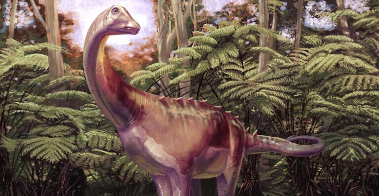Hace más de 70 millones de años, grandes dinosaurios vagaban por los bosques de lo que hoy es la Antártida. © Andrew McAfee, Museo Carnegie de Historia Natural