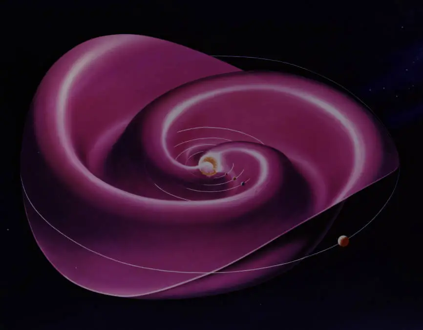 Este es el lugar de donde sale el viento solar 2 La hoja de corriente heliosférica que rodea al Sol. NASA