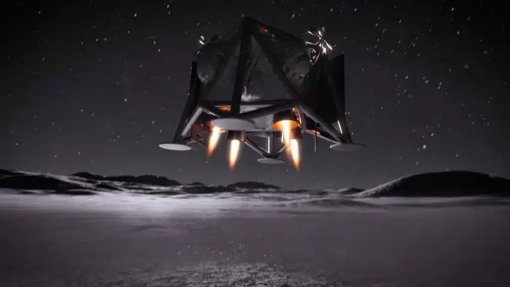 La base lunar de la NASA tiene reactores nucleares y drones saltarines 2 El dron saltador Moonfall. NASA